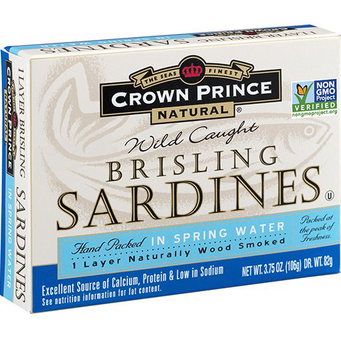 CROWN PRINCE - BRISLING SARDINES - (In Spring Water) - 3.75oz