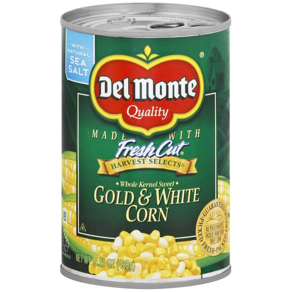 DEL MONTE - FRESH CUT GOLD & WHITE CORN - NON GMO - 15.25oz