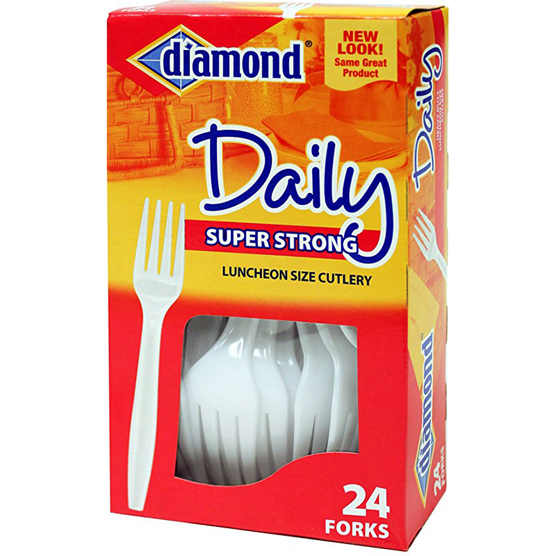 DIAMON - DAILY PLASTIC CUTLERY FORKS (24pcs)