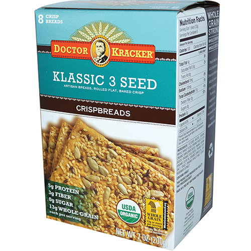 DOCTOR KRACKER - CRISPBREADS - NON GMO - (Klassic 3 Seed) - 7oz