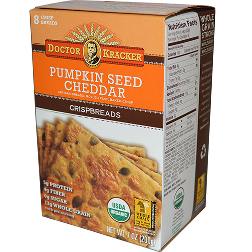 DOCTOR KRACKER - CRISPBREADS - NON GMO - (Pumpkin Seed Cheddar) - 7oz