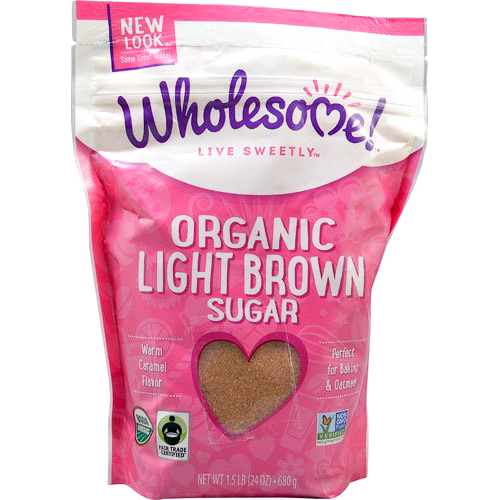 WHOLESOME! - ORGANIC LIGHT BROWN SUGAR - NON GMO - GLUTEN FREE - 24oz