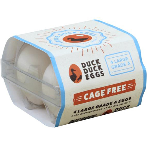 DUCK DUCK EGGS - CAGE FREE DUCK EGGS - (4 Large Grade A) - 4PCS