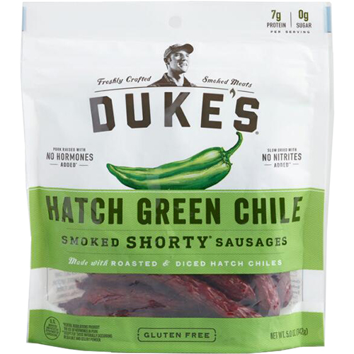 DUKE'S - SMOKED SHORTY SAUSAGES - (Hatch Green Chile) - 5oz