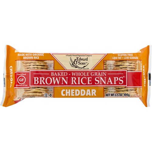 EDWARD & SONS - BROWN RICE SNAPS - (Cheddar) - 3.5opz