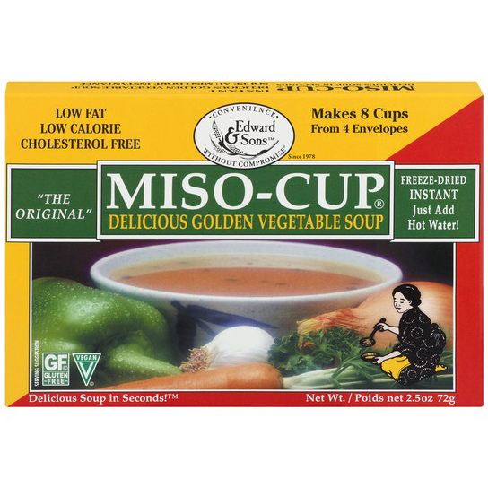 EDWARD & SONS - MISO CUP - GLUTEN FREE - VEGAN - (Delicious Golden Vegetable Soup) - 2.5oz