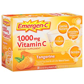 EMERGEN-C - 1000MG VITAMIN C | DIETARY SUPPLEMENT - (Tangerine) - 30PCS 9oz
