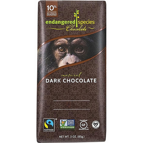 ENDANGERED SPECIES - NATURAL DARK CHOCOLATE - (72% Cocoa) - 3oz