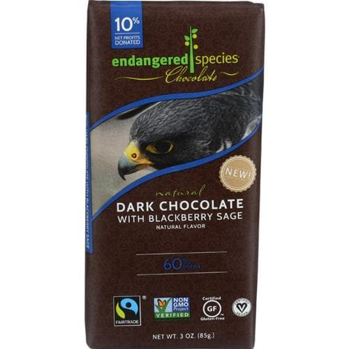 ENDANGERED SPECIES - NATURAL DARK CHOCOLATE - (with Blackberry Sage) - 3oz