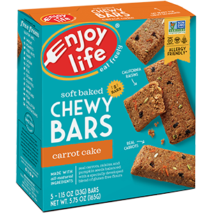 ENJOY LIFE - SOFT BAKED CHEWY 5 BARS - (Carrot Cake) - 5.75oz