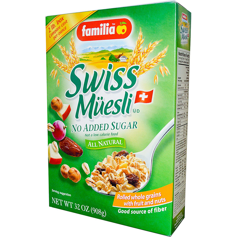 FAMILIA - SWISS MUESLI - NATURAL - NON GMO - (No Added Sugar) - 32oz