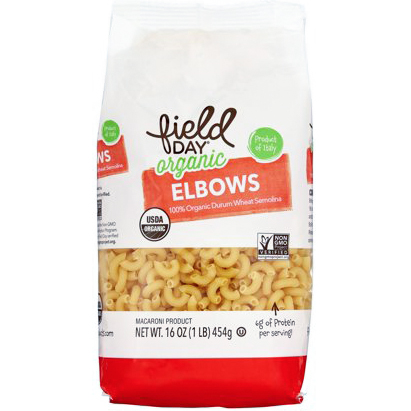 FIELD DAY - ORGANIC ELBOWS - NON GMO - VEGAN - (Drum Wheat Semolina) - 16oz