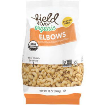 FIELD DAY - ORGANIC ELBOWS - NON GMO - Gluten Free - VEGAN - (Whole Grain Brown Rice) - 16oz