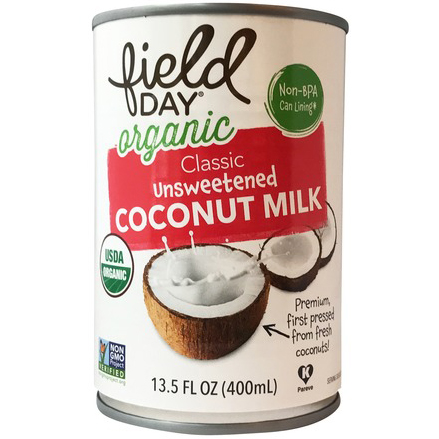 FIELD DAY - ORGANIC UNSWEETENED COCONUT MILK - NON GMO - (Classic) - 13.5oz