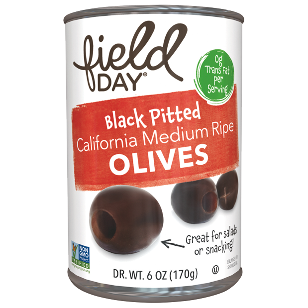 FIELD DAY - BLACK PITTED OLIVES - NON_GMO - 6oz