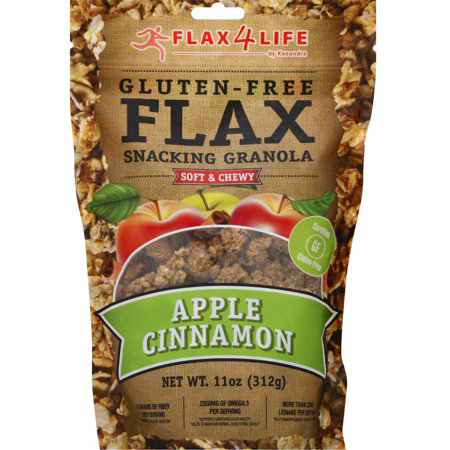 FLAX 4 LIFE - GLUTEN FREE FLAX SNACKING GRANOLA - (Apple Cinnamon) - 11oz