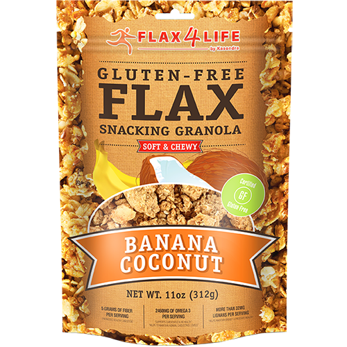 FLAX 4 LIFE - GLUTEN FREE FLAX SNACKING GRANOLA - (Banana Coconut) - 11oz