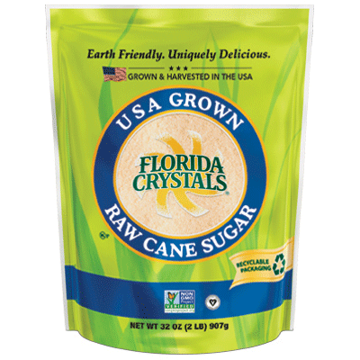 FLORIDA CRYSTALS - USA GROWN RAW CANE SUGAR - NON GMO - 32oz
