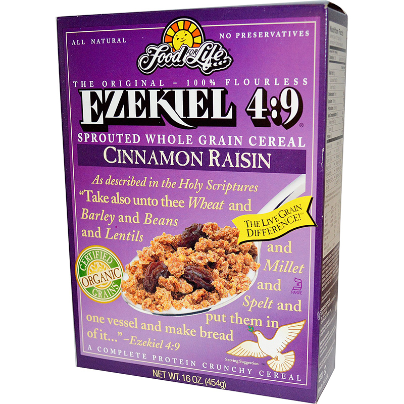 FOOD FOR LIFE - SPROUTED GRAIN CRUNCHY CEREAL EZEKIEL 4:9 - (Cinnamon Raisin) - 16oz