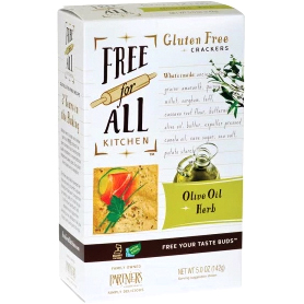 FREE FOR ALL KITCHEN - GLUTEN FREE CRACKER - (Olive Oil + Herb) - 10.5oz