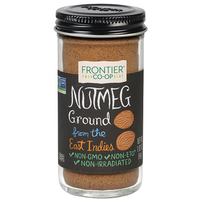 FRONTIER CO-OP -NUTMEG GROUND - NON GMO - NON ETO - NON IRRADIATED - SEASONING - 1.92oz