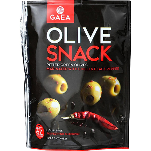 GAEA - OLIVE SNACK - (Pitted Green Olives) - 2.3oz