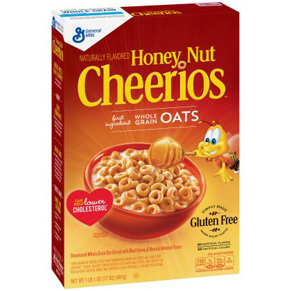 GENERAL MILLS - NATURALLY FLAVORED HONEY NUT CHEERIOS WHOLE GRAIN OATS - GLUTEN FREE - 17oz
