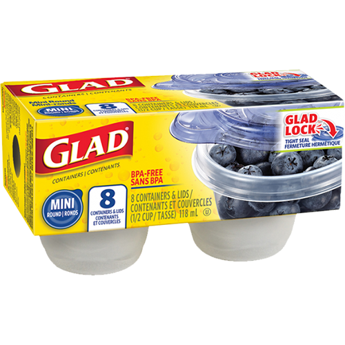 GLAD - CONTAINERS - (Mini Round) - 8 Containers