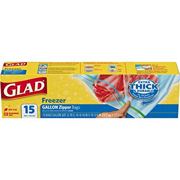 GLAD - EXTRA THICK & DURABLE FREEZER GALLON ZIPPER - 15 BAGS