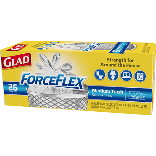 GLAD - FORCEFLEX MEDIUM TRASH - 26BAGS