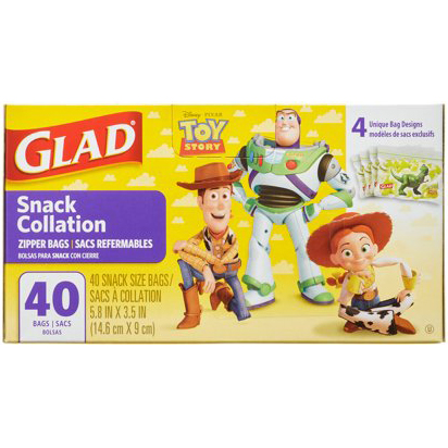 GLAD - SNACK COLLATION ZIPPER BAGS - 40 BAGS