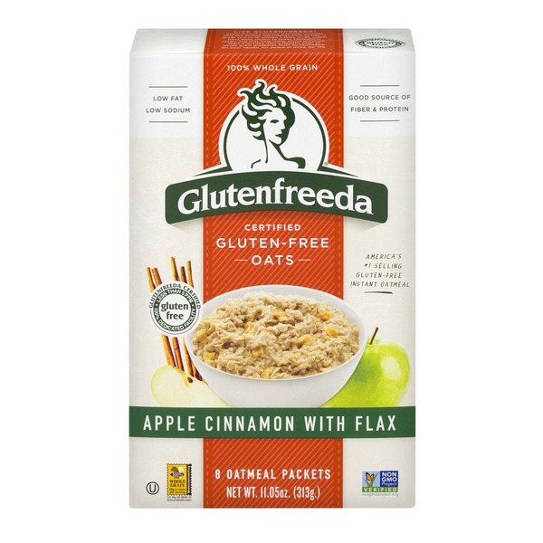 GLUTENFREEDA - 100% WHOLE GRAIN OATS - (Apple Cinnamon with Flax) - 11.2oz