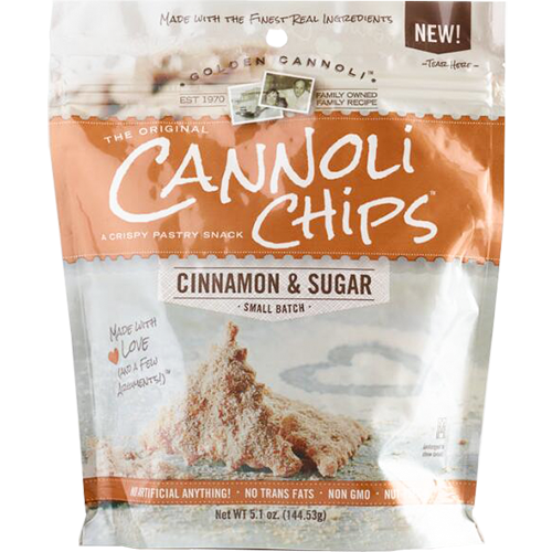 GOLDEN CANNOLI - CANNOLI CHIPS - NON GMO - (Cinnamon & Sugar) - 5.1oz