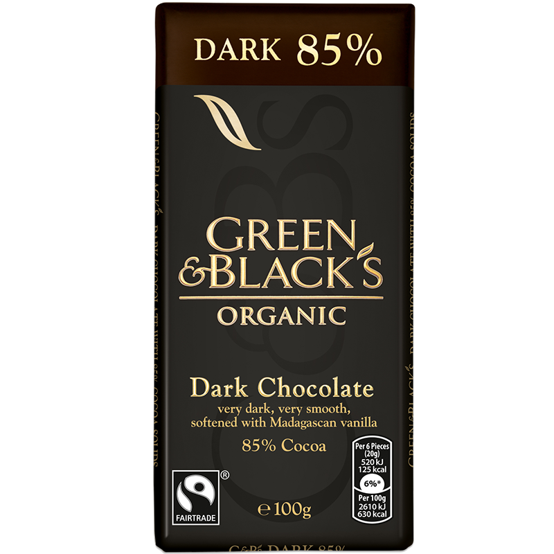 GREEN & BLACK'S - ORGANIC DARK CHOCOLATE - 85% Cacao - 3.5oz