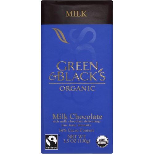 GREEN & BLACK'S - ORGANIC MILK CHOCOLATE - 34% Cacao - 3.5oz