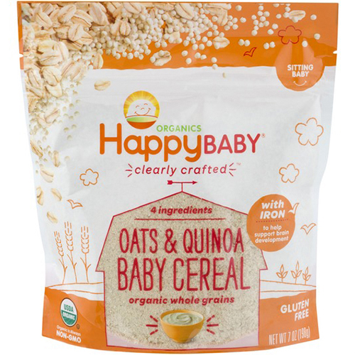 HAPPY BABY - BABY CEREAL - (Oats & Quinoa) -7oz