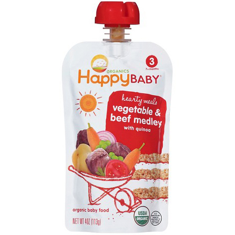 HAPPY BABY - VEGETABLE & BEEF MEDLEY WITH QUINOA - 4oz