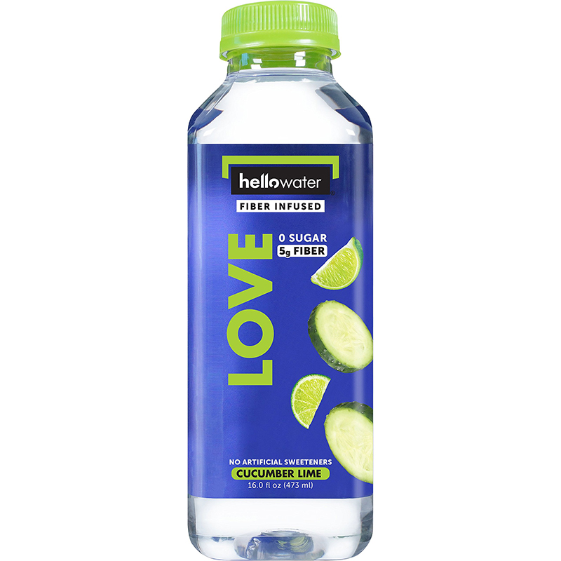 HELLO WATER - LIVE (0 Sugar 5g Fiber) - (Cucumber Lime) - 16oz