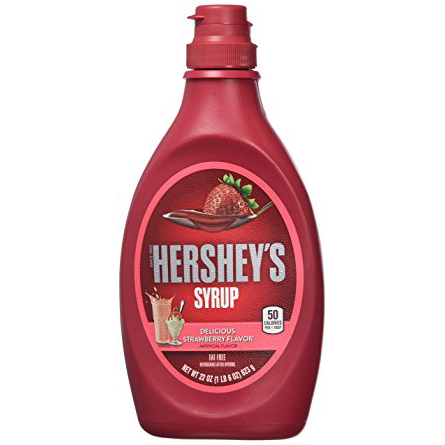 HERSHEY'S - DELICIOUS STRAWBERRY FLAVOR SYRUP - FAT FREE - 22oz