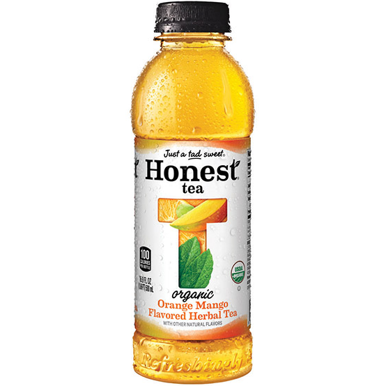HONEST TEA - ORGANIC TEA - NON GMO - GLUTEN FREE - (Orange Mango Flavored Herbal Tea) - 16.9oz