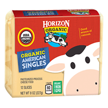 HORIZON - ORGANIC AMERICAN SINGLES CHEESE - NON GMO - 8oz