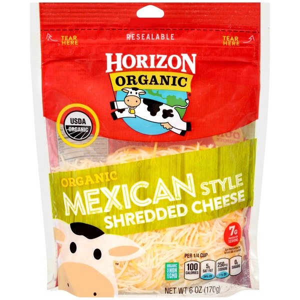 HORIZON - ORGANIC MEXICAN STYLE SHREDDED CHEESE - NON GMO - 6oz