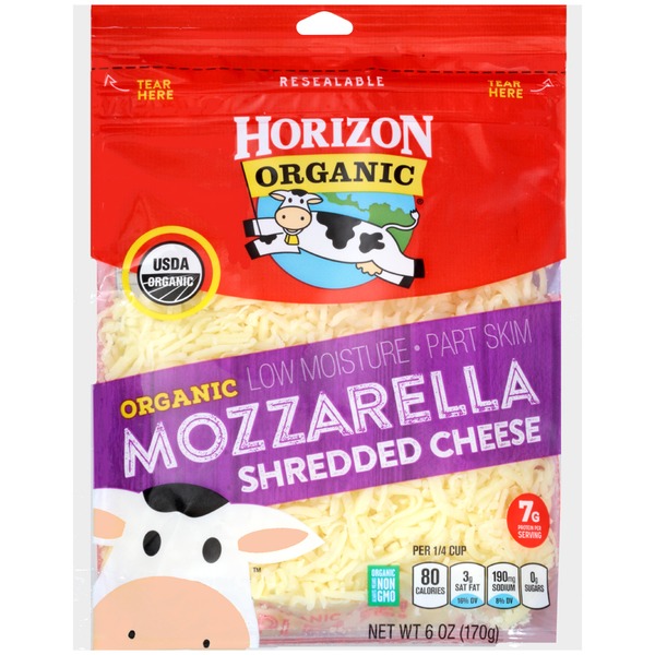 HORIZON - ORGANIC MOZZARELLA SHREDDED CHEESE - NON GMO - 6oz
