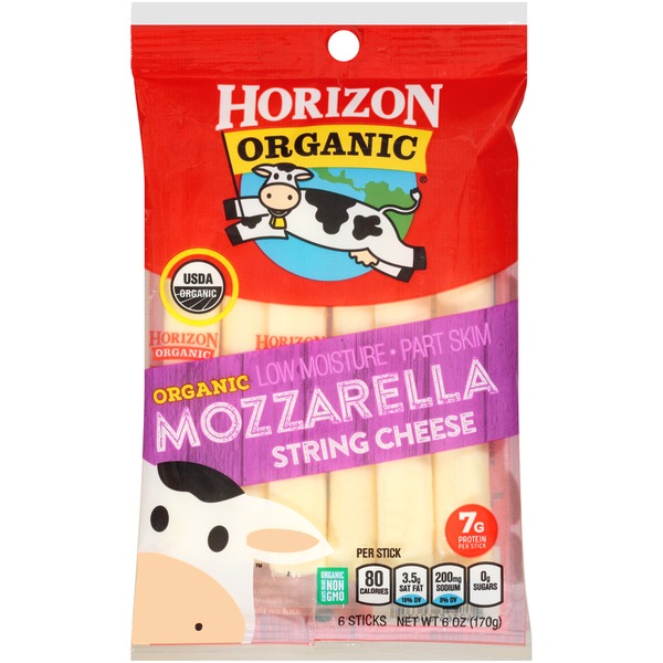 HORIZON - ORGANIC MOZZARELLA STRING CHEESE - NON GMO - 6oz