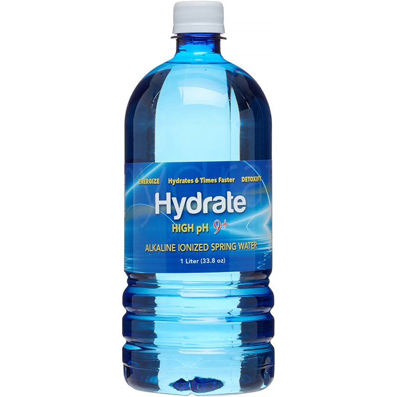 HYDRATE HIGH PH 9+ ALKALINE IONIZED SPRING WATER - 33.8oz