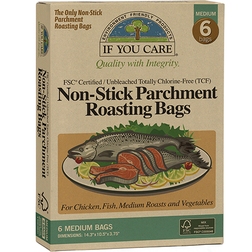 IF YOU CARE - NON STICK PARCHMENT ROASTING BAGS - 6 BAGS