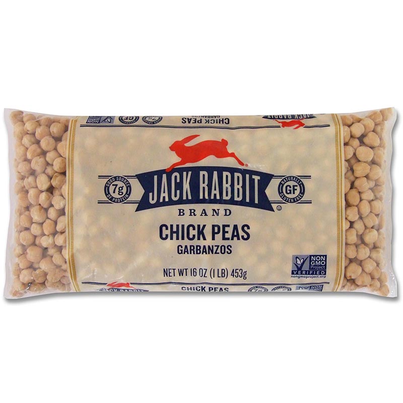 JACK RABBIT - CHICK PEAS - NON GMO - GLUTEN FREE - 16oz