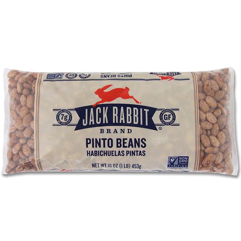 JACK RABBIT - PINTO BEANS - NON GMO - GLUTEN FREE - 16oz
