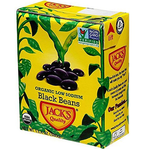 JACK'S - ORGANIC LOW SODIUM BLACK BEANS - NON GMO - 13.4oz