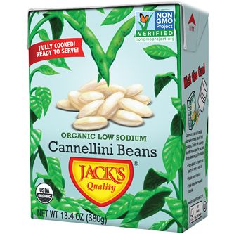 JACK'S - ORGANIC LOW SODIUM CANNELLINI BEANS - NON GMO - 13.4oz